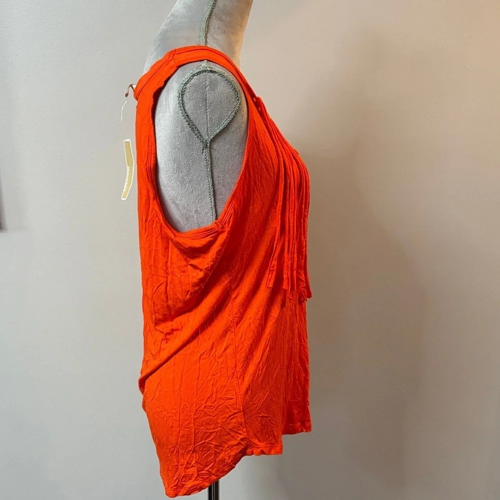 Michael Kors Orange Fringe Tank Top with gold accents NWT XL